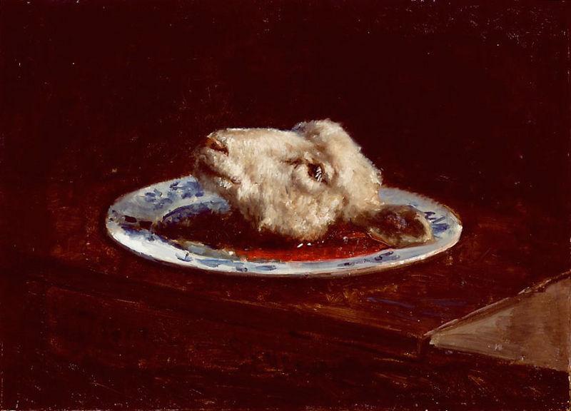 Viggo Johansen A lamb s head on a plate